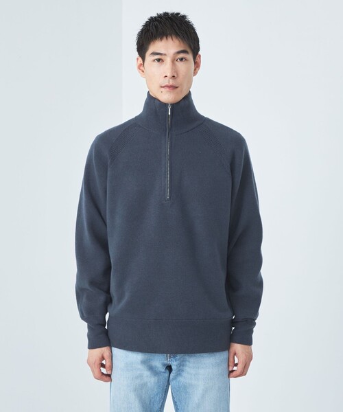 green label relaxing(グリーンレーベルリラクシング)の「Morley スムース ハーフジップ ニット(ニット/セーター・メンズ・ネイビー/オフホワイト/ブラック・S/M/L)」の10枚目の写真