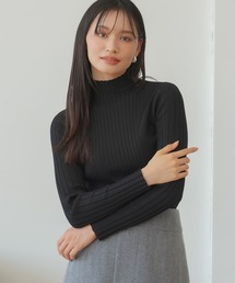 ランダムリブハイネックプルオーバー