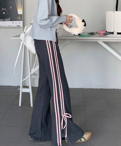 shopnikoniko(ショップニコニコ)の「サイドリボン スウェットパンツ トラックパンツ(スウェットパンツ・レディース・グレー・フリー)」の9枚目の写真