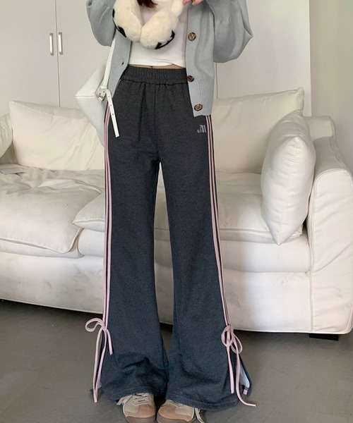 shopnikoniko(ショップニコニコ)の「サイドリボン スウェットパンツ トラックパンツ(スウェットパンツ・レディース・グレー・フリー)」の17枚目の写真