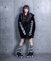 Amilige（アミリージュ）の「ロゴ刺繍ファーZIPコート（その他