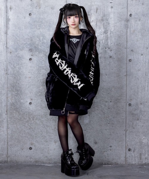 ロゴ刺繍ファーZIPコート（その他アウター）｜Amilige（アミリージュ