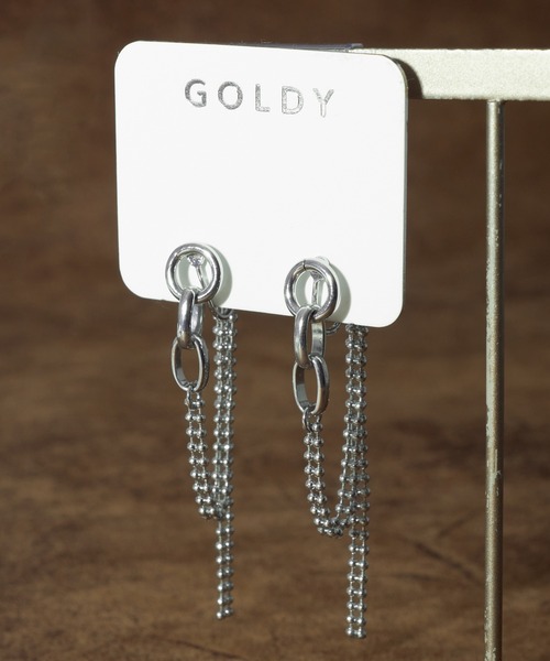 GOLDY(ゴールディ)の「ボヘミアン シック チェーン イヤリング(イヤリング・レディース・シルバー/ゴールド系その他/シルバー系その他/ゴールド・FREE)」の5枚目の写真