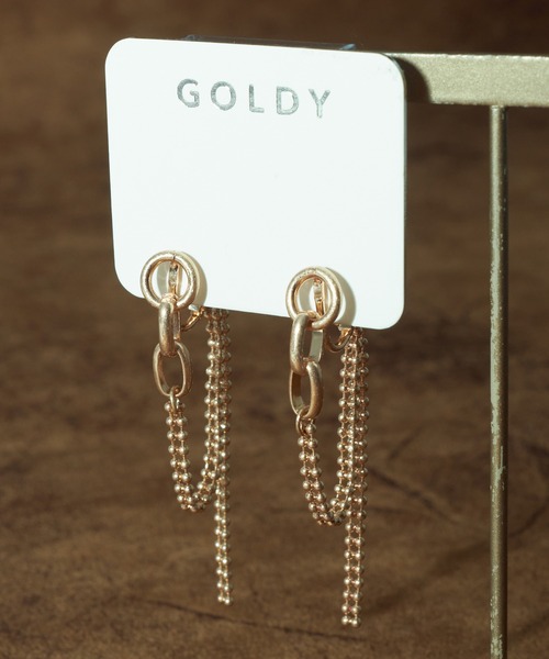 GOLDY(ゴールディ)の「ボヘミアン シック チェーン イヤリング(イヤリング・レディース・シルバー/ゴールド系その他/シルバー系その他/ゴールド・FREE)」の7枚目の写真