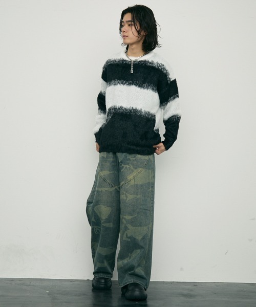 Shoowtime(ショウタイム)の「Mohair like Shaggy Knit Sweater / モヘアライクルーズシャギーニットセーター(ニット/セーター・メンズ・ブラウン/ブラック・MEDIUM/LARGE/X-LARGE)」の9枚目の写真