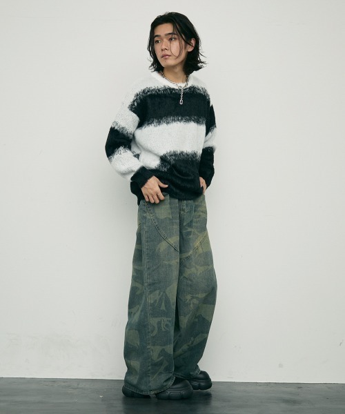 Shoowtime(ショウタイム)の「Mohair like Shaggy Knit Sweater / モヘアライクルーズシャギーニットセーター(ニット/セーター・メンズ・ブラウン/ブラック・MEDIUM/LARGE/X-LARGE)」の10枚目の写真