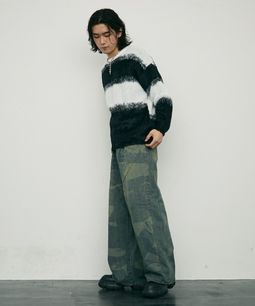 Shoowtime(ショウタイム)の「Mohair like Shaggy Knit Sweater / モヘアライクルーズシャギーニットセーター(ニット/セーター・メンズ・ブラウン/ブラック・MEDIUM/LARGE/X-LARGE)」の11枚目の写真