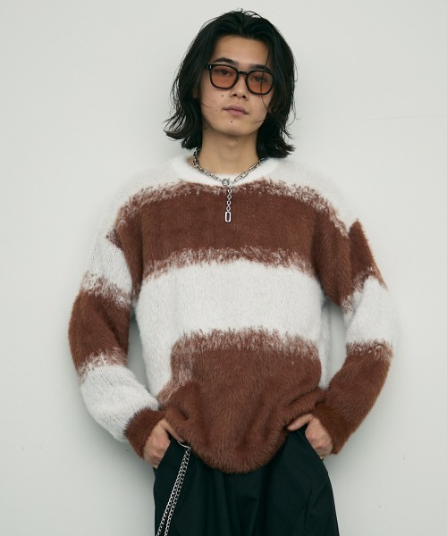 Shoowtime(ショウタイム)の「Mohair like Shaggy Knit Sweater / モヘアライクルーズシャギーニットセーター(ニット/セーター・メンズ・ブラウン/ブラック・MEDIUM/LARGE/X-LARGE)」の17枚目の写真