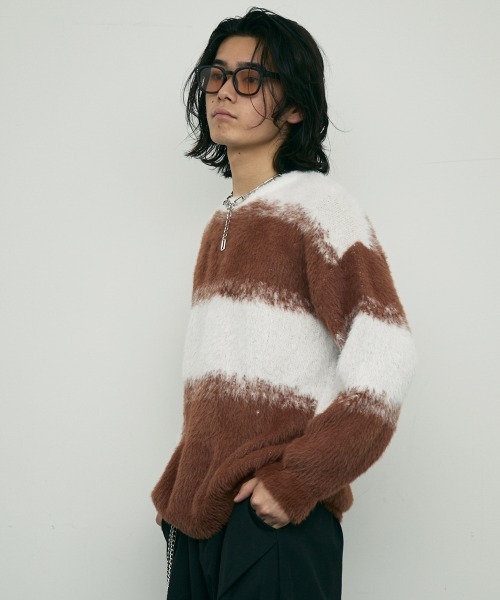 Shoowtime(ショウタイム)の「Mohair like Shaggy Knit Sweater / モヘアライクルーズシャギーニットセーター(ニット/セーター・メンズ・ブラウン/ブラック・MEDIUM/LARGE/X-LARGE)」の18枚目の写真
