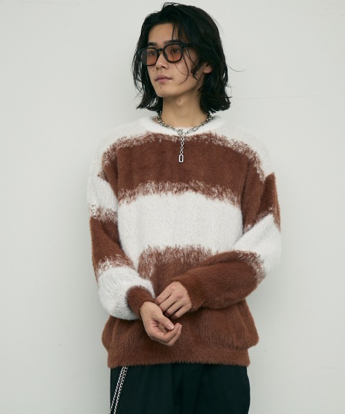 Shoowtime(ショウタイム)の「Mohair like Shaggy Knit Sweater / モヘアライクルーズシャギーニットセーター(ニット/セーター・メンズ・ブラウン/ブラック・MEDIUM/LARGE/X-LARGE)」の21枚目の写真