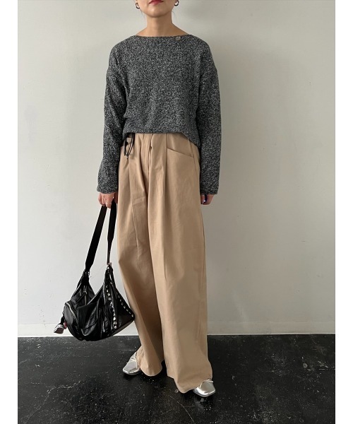 Day and Grade(デイアンドグレイド)の「【ゆったりセーター】ネップヤーン ミックスカラー ニットプルオーバー / ボートネック ドロップショルダー(ニット/セーター・レディース・ブラック系その他/ブラウン系その他・FREE)」の18枚目の写真