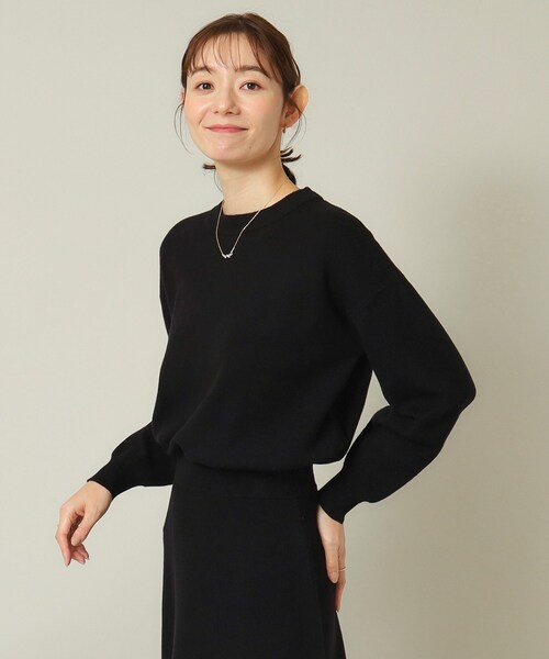 ITS'DEMO（イッツデモ）の「◆【ウエストゴム／手洗い可】クルーネックニットセットアップ（セットアップ・レディース・ブルーグリーン/ブラウン系その他/ボルドー/ブラック・00）」の5枚目の写真