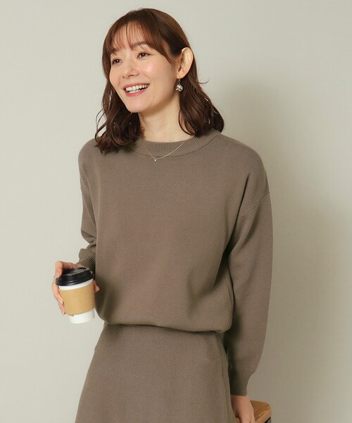 ITS'DEMO（イッツデモ）の「◆【ウエストゴム／手洗い可】クルーネックニットセットアップ（セットアップ・レディース・ブルーグリーン/ブラウン系その他/ボルドー/ブラック・00）」の9枚目の写真