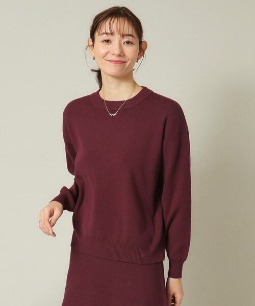 ITS'DEMO（イッツデモ）の「◆【ウエストゴム／手洗い可】クルーネックニットセットアップ（セットアップ・レディース・ブルーグリーン/ブラウン系その他/ボルドー/ブラック・00）」の17枚目の写真