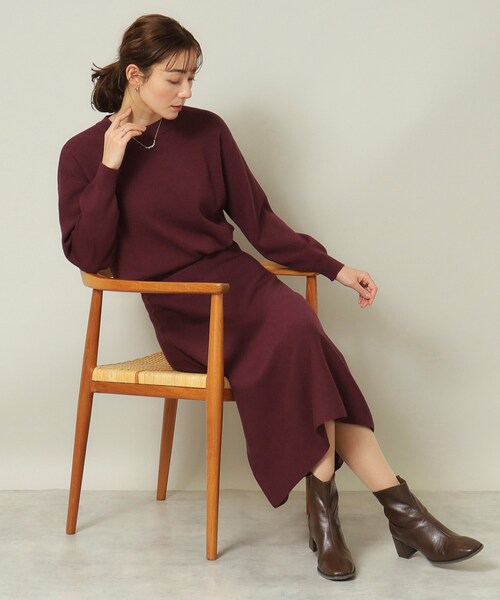 ITS'DEMO（イッツデモ）の「◆【ウエストゴム／手洗い可】クルーネックニットセットアップ（セットアップ・レディース・ブルーグリーン/ブラウン系その他/ボルドー/ブラック・00）」の20枚目の写真