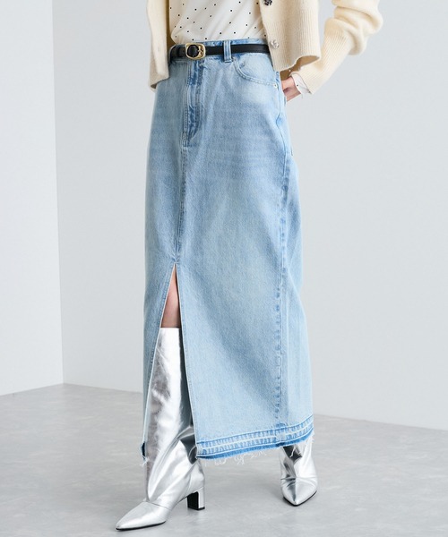 VIS（ビス）の「【洗える】アイラインウォシュデニムスカート（デニムスカート・レディース・サックスブルー/ブルー・M/S）」の22枚目の写真