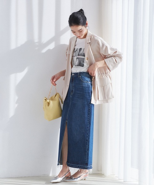 VIS（ビス）の「【洗える】アイラインウォシュデニムスカート（デニムスカート・レディース・サックスブルー/ブルー・M/S）」の18枚目の写真