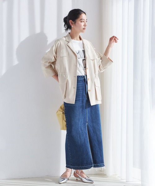 新品 タグ付✨❤️Vis❤️アイライン ウォシュ デニム スカート M ブルー VIS（ビス）の「【洗える】アイラインウォシュデニムスカート