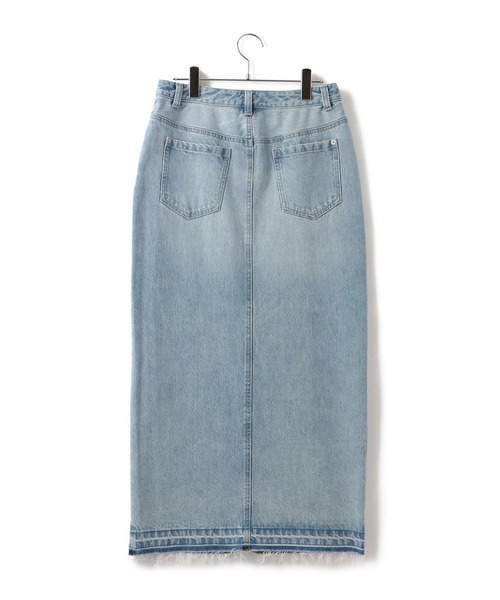 新品 タグ付✨❤️Vis❤️アイライン ウォシュ デニム スカート M ブルー セール】【洗える】アイラインウォシュデニムスカート（デニム
