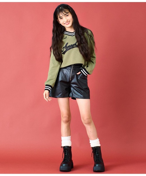 ANAP GiRL（アナップガール）の「リングジップフェイクレザーショート