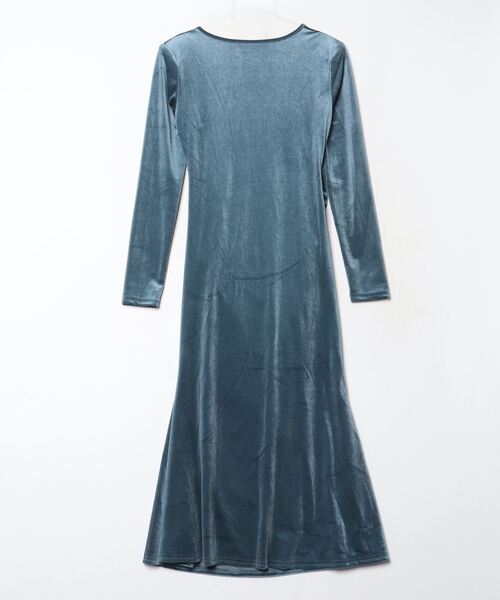 Ritomo De Ricco(リトモ・デ・リコ)の「ベルベット美ラインドレス(ドレス・レディース・ブルーグレー・MEDIUM/LARGE/SMALL)」の11枚目の写真
