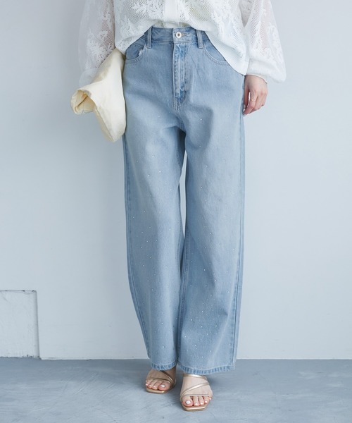 希少限定⭐ｍet✫豪華 パール&スワロフスキー ビジュー デニム ジーンズ 2025-C-GDS15060_sub35_500x.jpg