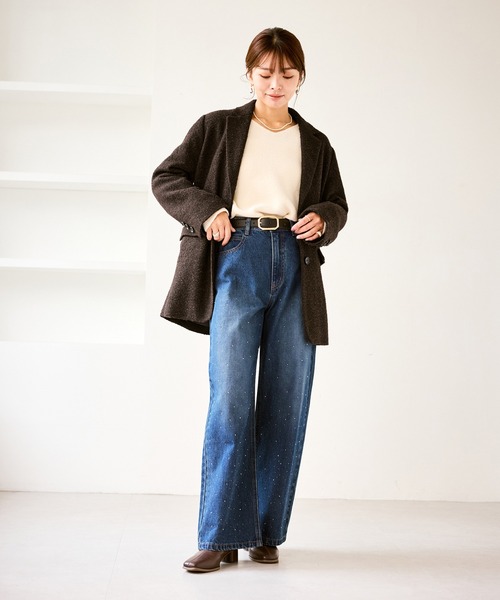 「ロペさま予約分」 新色追加】キラキラビジューデニム（デニムパンツ）｜ROPE' PICNIC