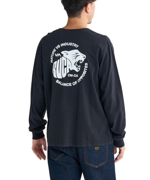 RVCA メンズ TIGER WAVE LS ロンＴ/ルーカバックプリント長袖ロンT（Tシャツ/カットソー）｜RVCA（ルーカ）