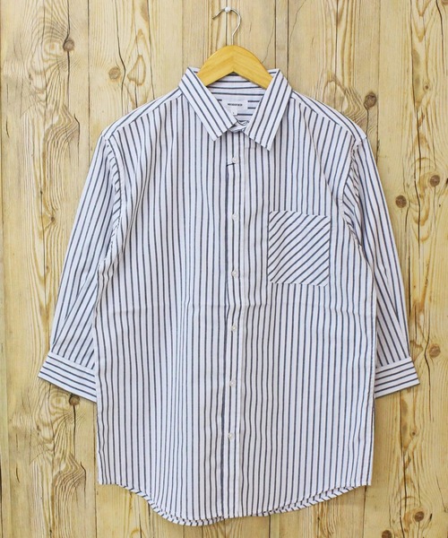 TopIsm(トップイズム)の「無地チェックストライプブロード7分袖シャツ(シャツ/ブラウス・メンズ・オレンジ/ネイビー/ブルー系その他/ホワイト/ブラック/ブラック系その他2/ホワイト×ブルー/ホワイト×ブラック/ブルー/ブラック系その他・M/L/XL)」の4枚目の写真