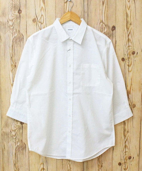 TopIsm(トップイズム)の「無地チェックストライプブロード7分袖シャツ(シャツ/ブラウス・メンズ・オレンジ/ネイビー/ブルー系その他/ホワイト/ブラック/ブラック系その他2/ホワイト×ブルー/ホワイト×ブラック/ブルー/ブラック系その他・M/L/XL)」の2枚目の写真