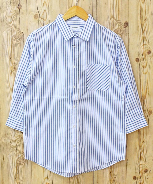 TopIsm(トップイズム)の「無地チェックストライプブロード7分袖シャツ(シャツ/ブラウス・メンズ・オレンジ/ネイビー/ブルー系その他/ホワイト/ブラック/ブラック系その他2/ホワイト×ブルー/ホワイト×ブラック/ブルー/ブラック系その他・M/L/XL)」の12枚目の写真