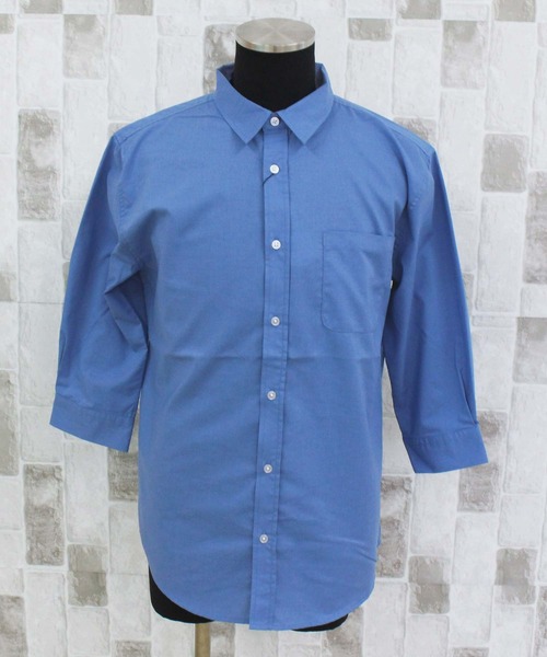 TopIsm(トップイズム)の「無地チェックストライプブロード7分袖シャツ(シャツ/ブラウス・メンズ・オレンジ/ネイビー/ブルー系その他/ホワイト/ブラック/ブラック系その他2/ホワイト×ブルー/ホワイト×ブラック/ブルー/ブラック系その他・M/L/XL)」の21枚目の写真