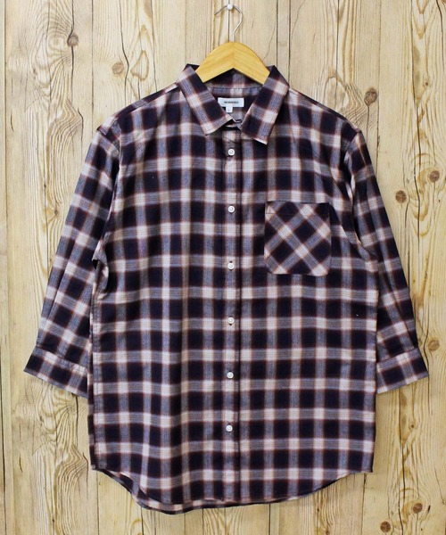TopIsm(トップイズム)の「無地チェックストライプブロード7分袖シャツ(シャツ/ブラウス・メンズ・オレンジ/ネイビー/ブルー系その他/ホワイト/ブラック/ブラック系その他2/ホワイト×ブルー/ホワイト×ブラック/ブルー/ブラック系その他・M/L/XL)」の20枚目の写真