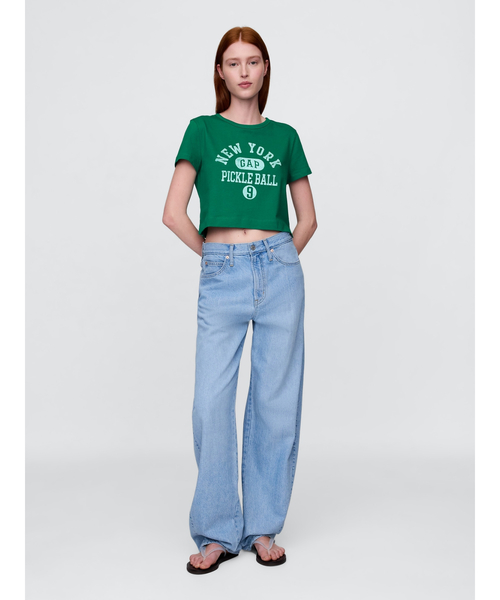 [  Jeans] コットンNYCジャージークロップTシャツ クロップド コットン ジャージー ロングスリーブ Tシャツ