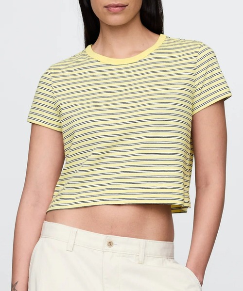 GAP（ギャップ）の「オーガニックコットン ヴィンテージソフト クロップドTシャツ（Tシャツ/カットソー・レディース・ブラック/ネイビー/コーラル/ベージュ/ホワイト/グリーン/ピンク/ライトインディゴブルー/ピンク系その他/ブルー/レッド/グリーン系その他/イエロー・M/XS/L/S/XXS/XL）」の9枚目の写真