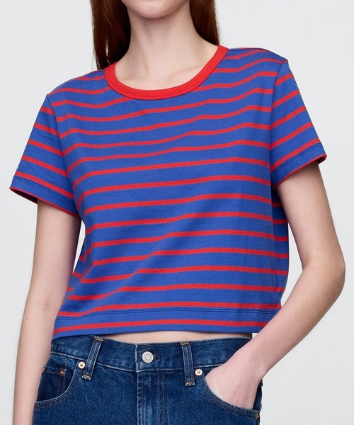 GAP（ギャップ）の「オーガニックコットン ヴィンテージソフト クロップドTシャツ（Tシャツ/カットソー・レディース・ブラック/ネイビー/コーラル/ベージュ/ホワイト/グリーン/ピンク/ライトインディゴブルー/ピンク系その他/ブルー/レッド/グリーン系その他/イエロー・M/XS/L/S/XXS/XL）」の7枚目の写真