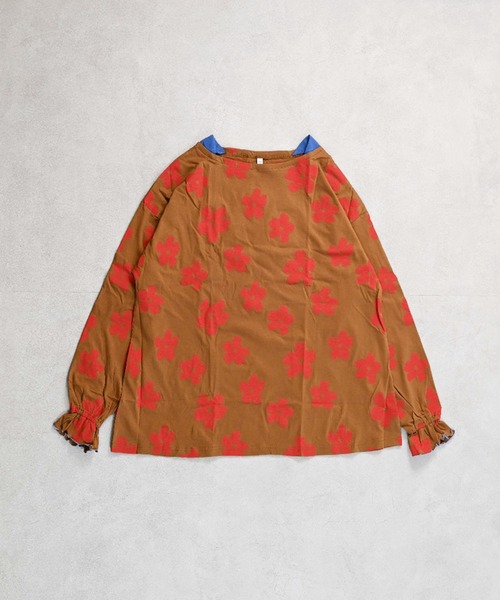 MARKEY'S（マーキーズ）の「総柄フレアスリーブカットソー/おとな（Tシャツ/カットソー・レディース・パープル/イエロー/ライトグリーン/ブラウン・160cm）」の2枚目の写真