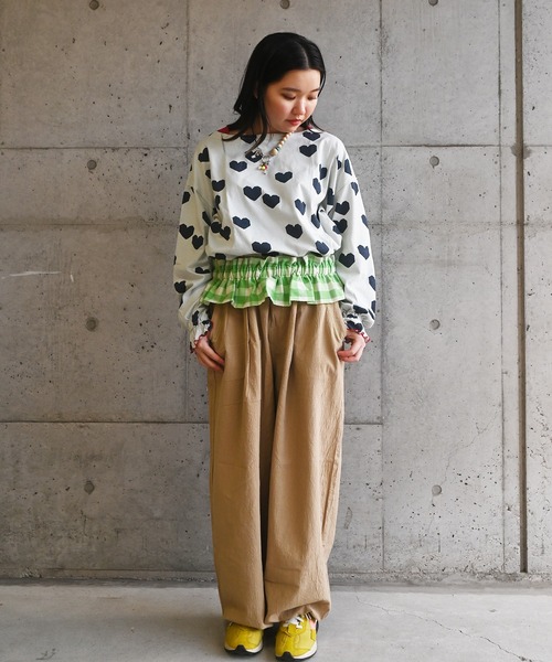 MARKEY'S（マーキーズ）の「総柄フレアスリーブカットソー/おとな（Tシャツ/カットソー・レディース・パープル/イエロー/ライトグリーン/ブラウン・160cm）」の16枚目の写真