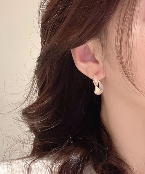 ブラックオパール2連フープピアス/イヤリング e038-4-4.jpg