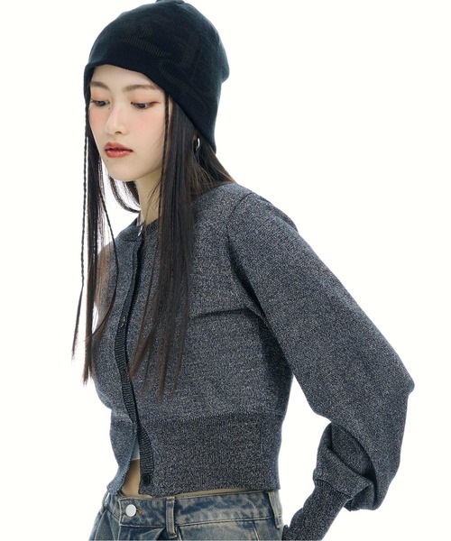 3.3 Field Trip （3.3フィールドトリップ）の「3.3 Field Trip／ソデリブラメニットカーディガン（カーディガン/ボレロ・レディース・ブラック/ブルー・FREE）」の11枚目の写真