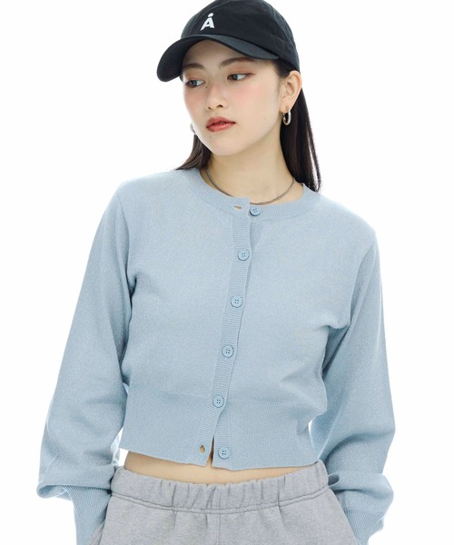 3.3 Field Trip （3.3フィールドトリップ）の「3.3 Field Trip／ソデリブラメニットカーディガン（カーディガン/ボレロ・レディース・ブラック/ブルー・FREE）」の4枚目の写真
