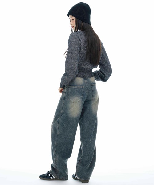 3.3 Field Trip （3.3フィールドトリップ）の「3.3 Field Trip／ソデリブラメニットカーディガン（カーディガン/ボレロ・レディース・ブラック/ブルー・FREE）」の8枚目の写真