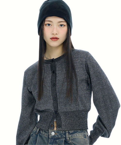 3.3 Field Trip （3.3フィールドトリップ）の「3.3 Field Trip／ソデリブラメニットカーディガン（カーディガン/ボレロ・レディース・ブラック/ブルー・FREE）」の10枚目の写真