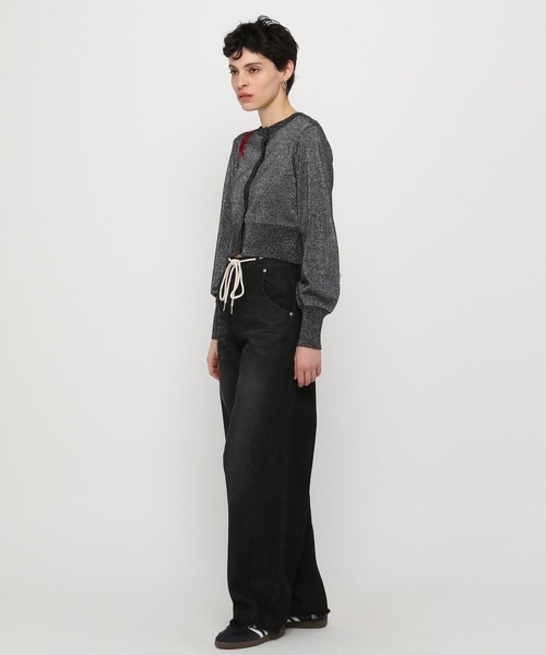 3.3 Field Trip （3.3フィールドトリップ）の「3.3 Field Trip／ソデリブラメニットカーディガン（カーディガン/ボレロ・レディース・ブラック/ブルー・FREE）」の20枚目の写真