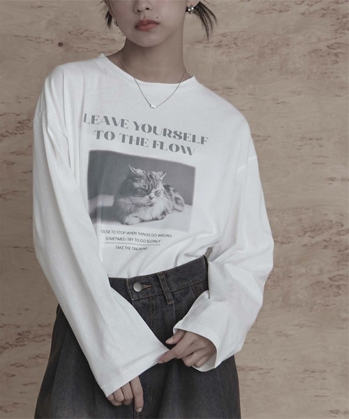 miette(ミエット)の「catプリントロンT(Tシャツ/カットソー・レディース・ホワイト系その他/グレー系その他2/ホワイト系その他2/グレー系その他・FREE)」の11枚目の写真