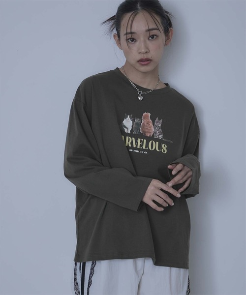 miette(ミエット)の「catプリントロンT(Tシャツ/カットソー・レディース・ホワイト系その他/グレー系その他2/ホワイト系その他2/グレー系その他・FREE)」の18枚目の写真