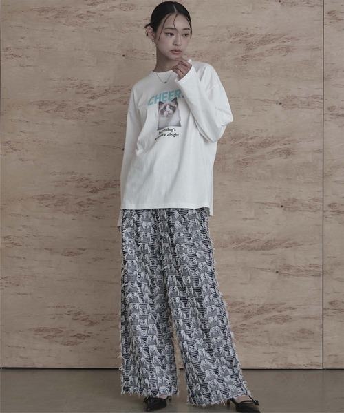 miette(ミエット)の「catプリントロンT(Tシャツ/カットソー・レディース・ホワイト系その他/グレー系その他2/ホワイト系その他2/グレー系その他・FREE)」の9枚目の写真