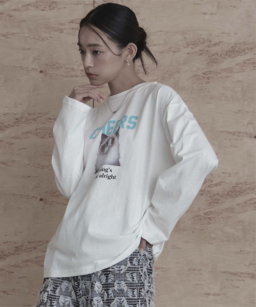 miette(ミエット)の「catプリントロンT(Tシャツ/カットソー・レディース・ホワイト系その他/グレー系その他2/ホワイト系その他2/グレー系その他・FREE)」の10枚目の写真