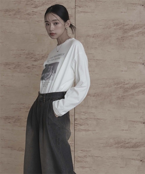 miette(ミエット)の「catプリントロンT(Tシャツ/カットソー・レディース・ホワイト系その他/グレー系その他2/ホワイト系その他2/グレー系その他・FREE)」の13枚目の写真