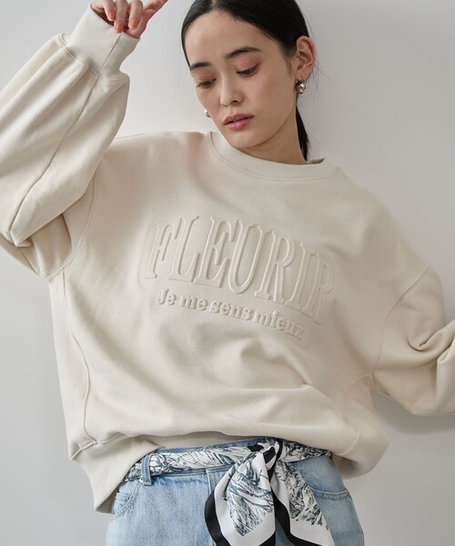 VIS(ビス)の「エンボスロゴスウェット(スウェット・レディース・チャコールグレー/ライトグレー/キナリ・FREE)」の6枚目の写真